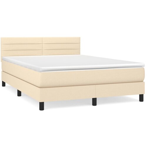 Maison Chic Box spring postelja - Vzmetna postelja z vzmetnico krem 140x200 cm blago SL21158, (21880795) Cene