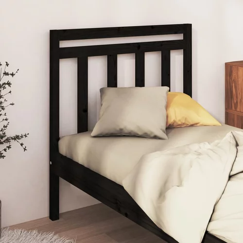  Uzglavlje za krevet crno 81 x 4 x 100 cm od masivne borovine
