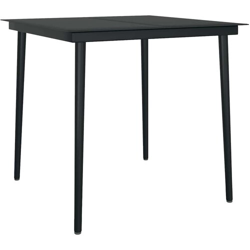  5-dijelni vrtni blagovaonski set crni Crna Dužina stola 80 cm Slike