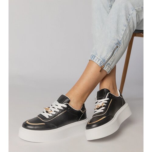 Gemre Black sneakers adorned with glitter and rhinestones Felura Slike