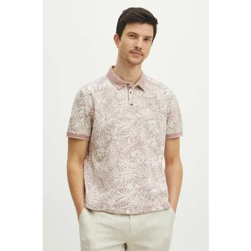 Medicine Pamučna polo majica za muškarce, boja: ružičasta, s uzorkom