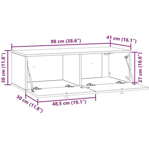 ormar za zid Zidne Dimljeni hrast 99 x 41 x 30 cm - Dimljeni hrast 98 x 41 x 30 cm Slike