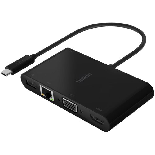 Belkin USB-C Multimedia+Charge Adapter (GBE - HDMI - VGA - USB-A)Black (100W PD)Black(AVC004BTBK) Cene