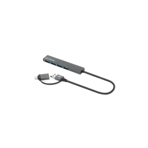 Manhattan USB-C/USB-A HUB 4port 181006 4xUSB-A 3.2/5Gbps/Crni Cene