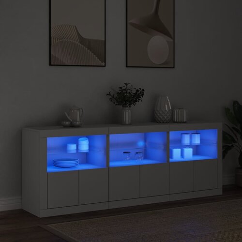  Komoda s LED svjetlima bijela 181,5x37x67 cm Cijene