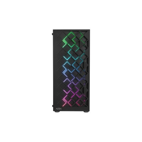  Kući&amp;scaron;te gaming RAMPAGE AZZA V1 Tempered Glass Black 3*12CM Black 1* 12CM ARGB Fan ATX Mid-T Gaming Player Case Slike