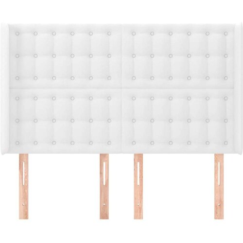  Uzglavlje s u&amp;scaron;ima bijelo 147x16x118/128 cm od umjetne kože Slike