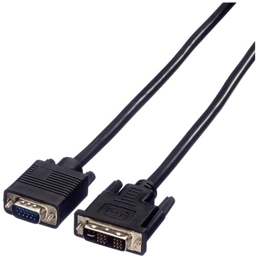 Value VGA / DVI priključni kabel VGA 15-polni vtič\, DVI-A 12+5-polni vtič 3.00 m črna 11.99.5430 lahko se privije VGA kabel, (20417601) Cene