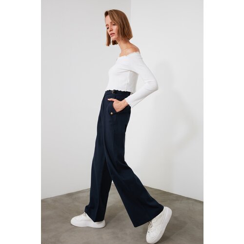 Trendyol Navy Belt Trousers Slike