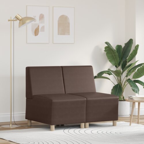 SOFA Stolice 2 pcs Smeđa 55 x 74 x 82 cm Lažna koža Cijene