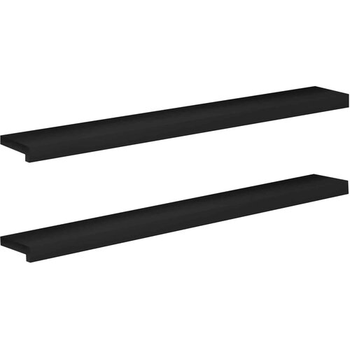  Prozorske klupice 2 kom. Crna 120 x 20 x 2 cm Čvrsto drvo bukve Slike