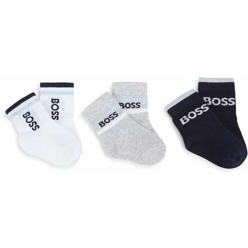 Boss Otroške nogavice 3-pack bela barva