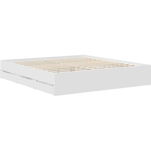 vidaXL konstrukcija postelje bela 180 x 200 cm inženirsko leseno, (5000113661) Cene
