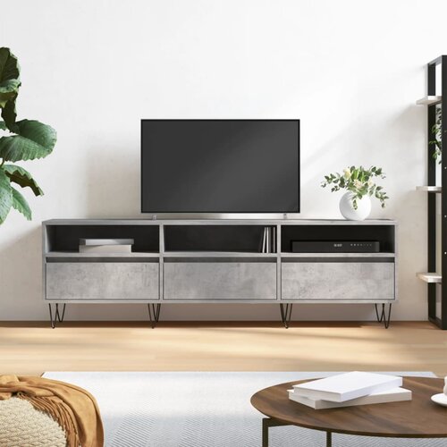 VidaXL TV omarica betonsko siva 150x30x44,5 cm inženirski les Slike