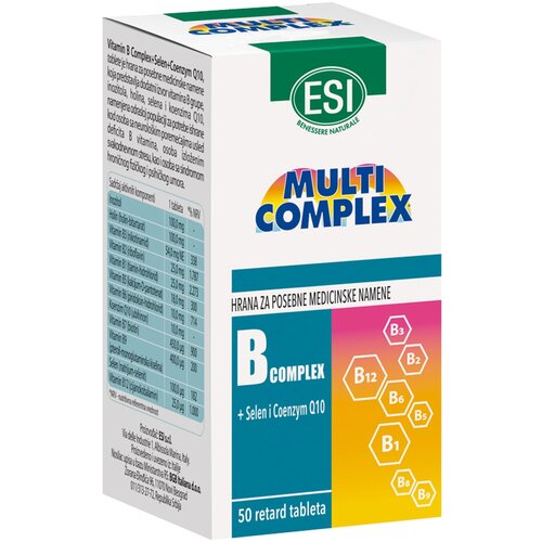 Esi MULTI KOMPLEKS Vitamin B komleks + Selen CoQ10, 50 tableta Slike
