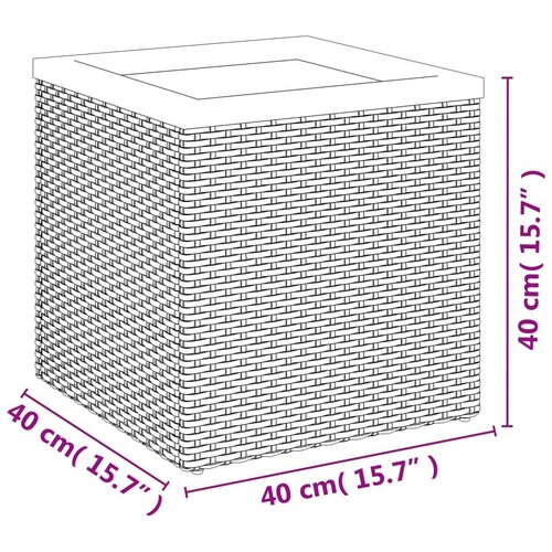  Sadilica crna 40 x 40 x 40 cm od poliratana Slike