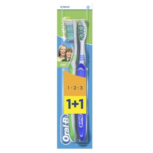Oral-b 1-2-3 Fresh Medium Set četkice za zube 2 kom Slike