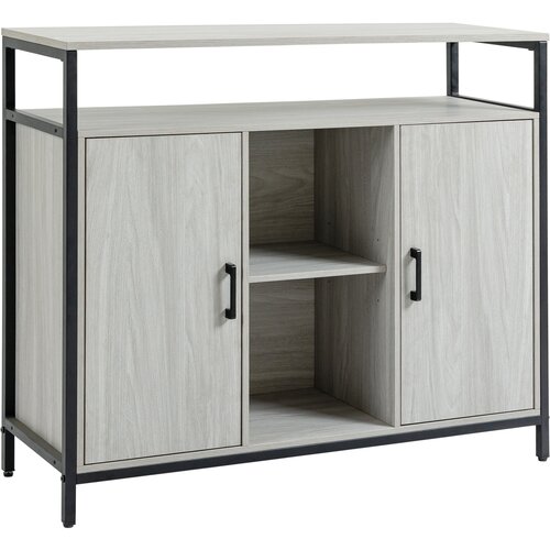 HOMCOM Moderna lesena kredenca z 2 omarama in policami, pohištvo za kuhinjo in predsobo, svetlo siva, 100 × 34 × 87,2 cm, (20745256) Cene