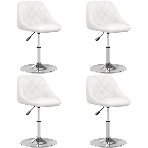  Blagovaonske stolice od umjetne kože 4 kom bijele