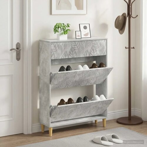  Ormar za cipele DELFT 78 x 24 x 103 cm Konstruirano drvo - Betonska siva Cene