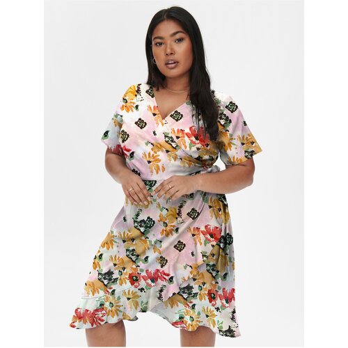 Only Creamy Women Floral Wrap Dress CARMAKOMA Livia - Women Slike