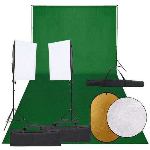 vidaXL komplet za foto studio z lučmi, ozadjem in odbojnikom Cene
