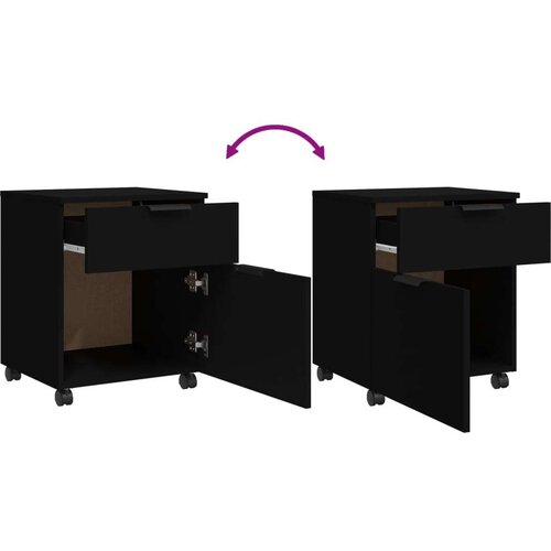 vidaXL Ormarić za spise s kotačima crni 45 x 38 x 54 cm drveni Cijene
