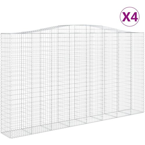  Lučne gabionske ko&amp;scaron;are 4 kom 400x50x220/240cm pocinčano željezo Slike
