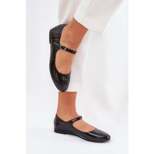Boto Patent Ballerinas With Strap Black Arrivara Cene
