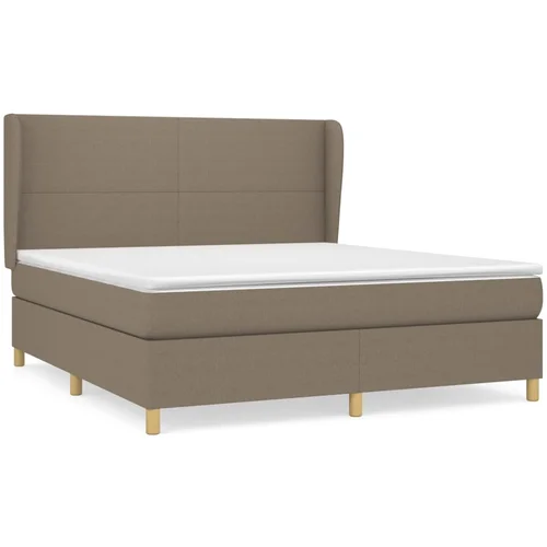 vidaXL Box spring postelja z vzmetnico taupe 160x200 cm blago, (20895610)