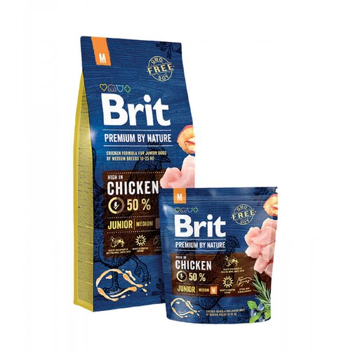 Brit Premium by Nature Junior M - hrana za &scaron;tence srednjih rasa sa piletinom (3kg, 15kg) 3kg Cene