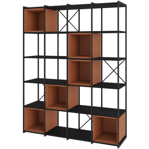Marckeric Crna/ciglasta biblioteka 140x179 cm Anya – Cijene