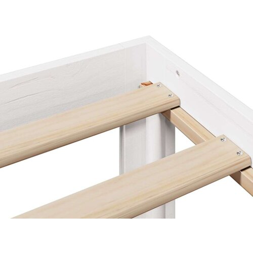 vidaXL Krevet s regalom za knjige bez madraca bijeli 90x200cm borovina Cijene