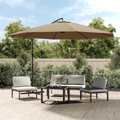 vidaXL Previsni senčnik z aluminijastim drogom 350 cm taupe barve, (20692596) Cene