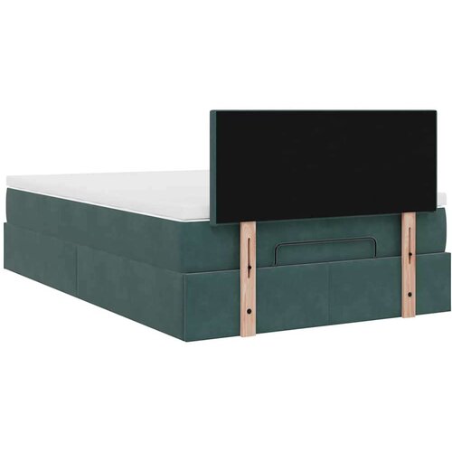 VidaXL okvir za krevet s madraca tamnozeleni 120x190 cm bar&amp;scaron;unasti Slike