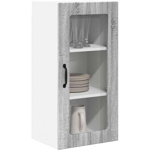  Zidni kuhinjski ormarić Zidne 2 pcs Siva Sonoma 40 x 31 x 80 cm Slike