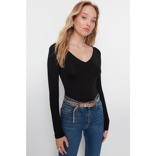 Trendyol Black Lace Detailed Knitted Body Slike