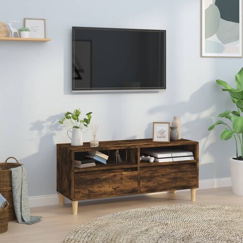 VidaXL TV omarica dimljeni hrast 100x34,5x44,5 cm inženirski les Slike