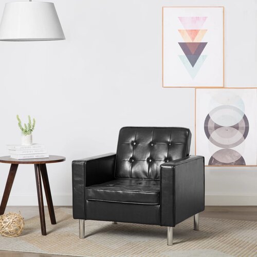 vidaXL Fotelja Crna 75x70x75 cm Implicitna koža Cijene