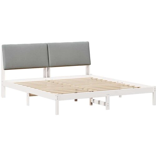  Okvir kreveta s uzglavljem Bijela i svijetlosiva 180 x 200 cm Slike