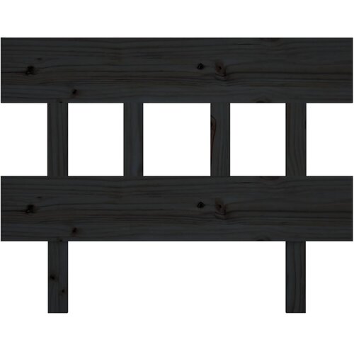  Uzglavlje za krevet crni 103,5 x 3 x 81 cm od masivne borovine Slike