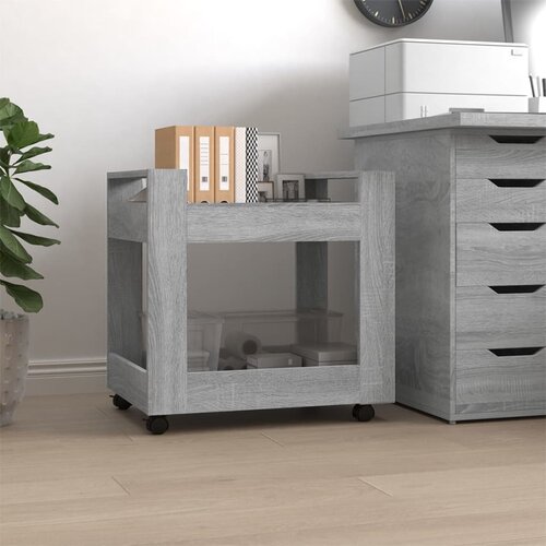 VidaXL Voziček za pisalno mizo siva sonoma 60x45x60 cm inženirski les Slike