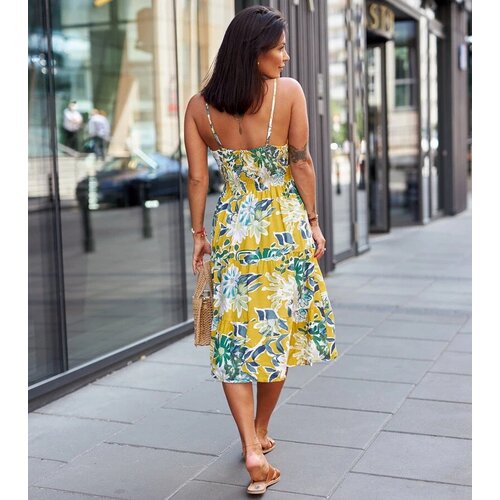 UR/CEO Yellow floral mini dress Brugnetto Slike