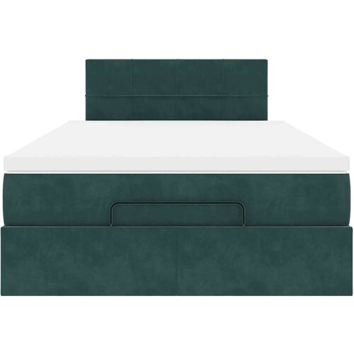 VidaXL okvir za krevet s madraca tamnozeleni 120x190 cm bar&amp;scaron;unasti Slike