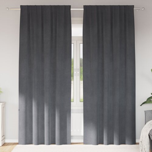 vidaXL Zavese Super svetlo siva Poliester 140 x 225 cm Cene