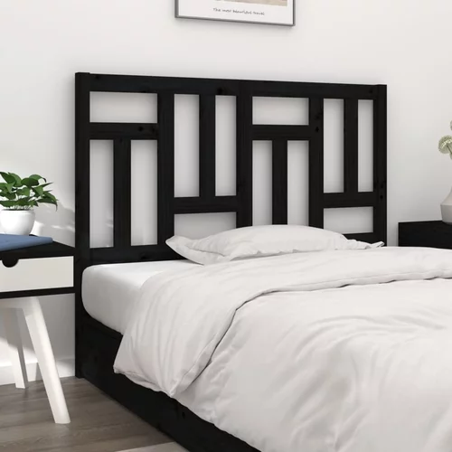  Uzglavlje za krevet crno 125,5 x 4 x 100 cm od masivne borovine