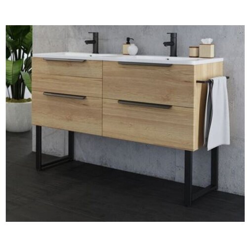 Tboss kopalniška omarica z umivalnikoma noto 120cm, hrast Cene