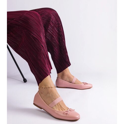 Gemre Pink ballet flats with an elastic band and decorative bow Newton Cijene