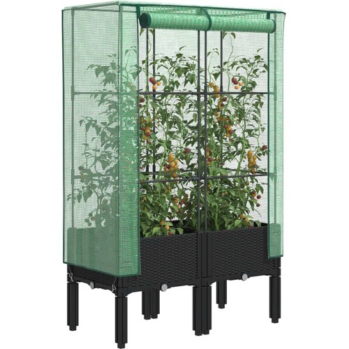 vidaXL Povišena gredica s pokrovom za staklenik 80 x 40 x 140 cm Cene
