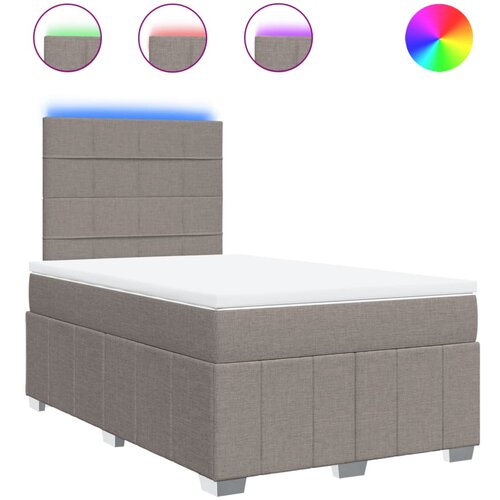 vidaXL Box spring postelja z vzmetnico taupe 120x200 cm blago, (21309905) Cene